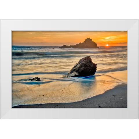 Pfeiffer Beach-Big Sur-California White Modern Wood Framed Art Print by Ford, John