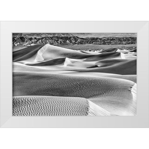 Mesquite Dunes-Death Valley National Park-California White Modern Wood Framed Art Print by Ford, John