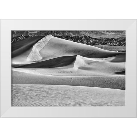 Mesquite Dunes-Death Valley National Park-California White Modern Wood Framed Art Print by Ford, John