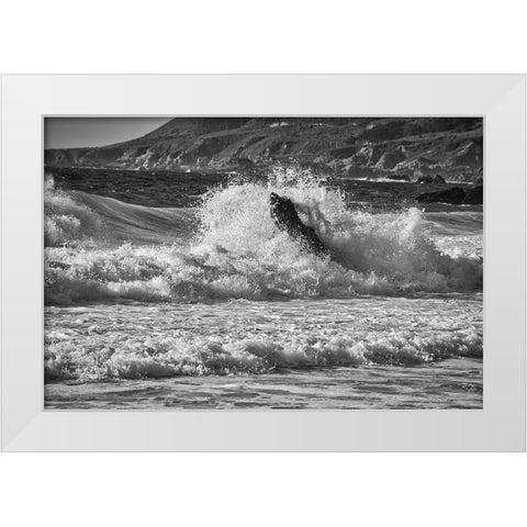 Garapata Beach-Carmel by the Sea-California White Modern Wood Framed Art Print by Ford, John