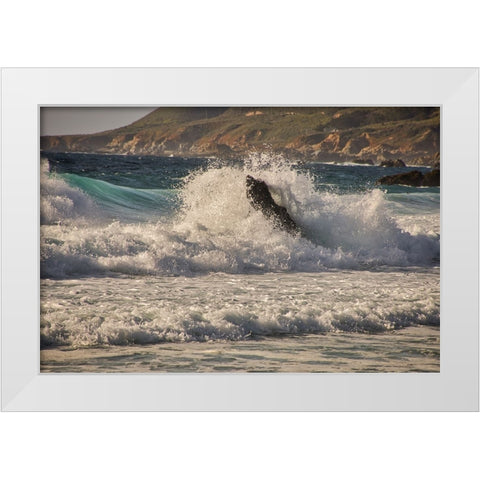 Garapata Beach-Carmel by the Sea-California White Modern Wood Framed Art Print by Ford, John