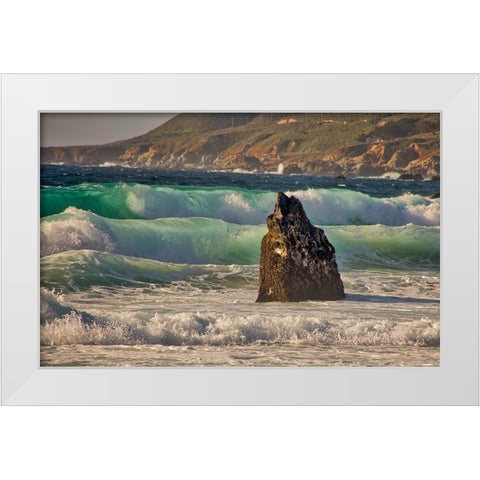 Garapata Beach-Carmel by the Sea-California White Modern Wood Framed Art Print by Ford, John
