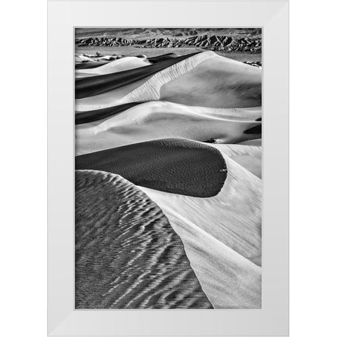 Mesquite Dunes-Death Valley National Park-California White Modern Wood Framed Art Print by Ford, John
