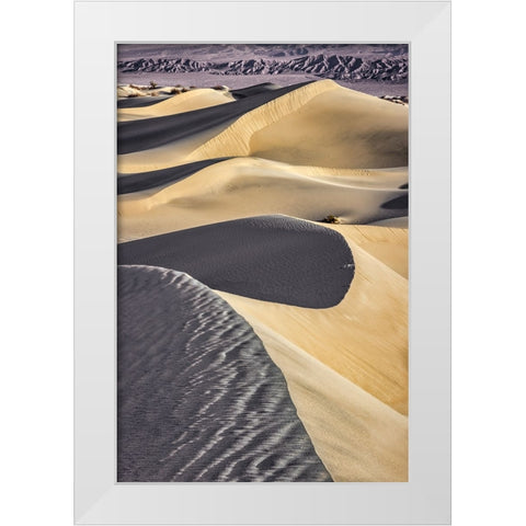 Mesquite Dunes-Death Valley National Park-California White Modern Wood Framed Art Print by Ford, John