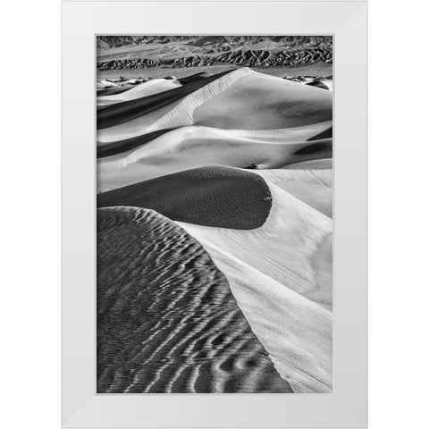 Mesquite Dunes-Death Valley National Park-California White Modern Wood Framed Art Print by Ford, John