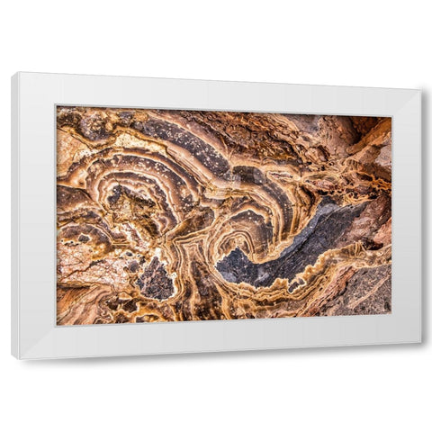 Marble Abstract-Titus Canyon-Death Valley White Modern Wood Framed Art Print by Ford, John
