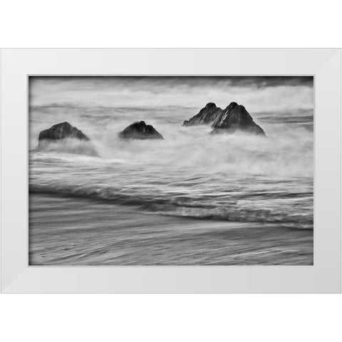 Garapata Beach-Carmel by the Sea-California White Modern Wood Framed Art Print by Ford, John
