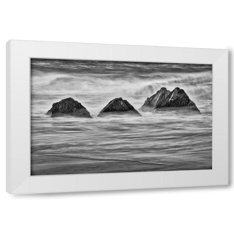 Garapata Beach-Carmel by the Sea-California White Modern Wood Framed Art Print by Ford, John