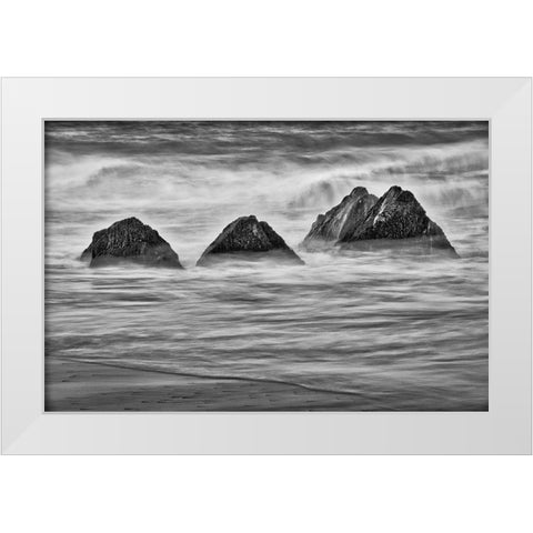 Garapata Beach-Carmel by the Sea-California White Modern Wood Framed Art Print by Ford, John