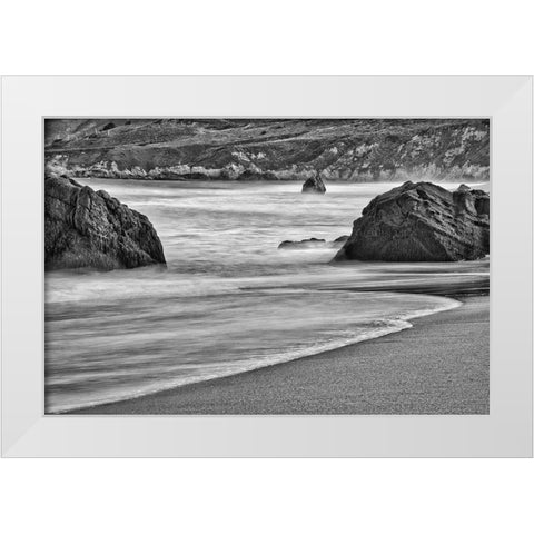 Garapata Beach-Carmel by the Sea-California White Modern Wood Framed Art Print by Ford, John