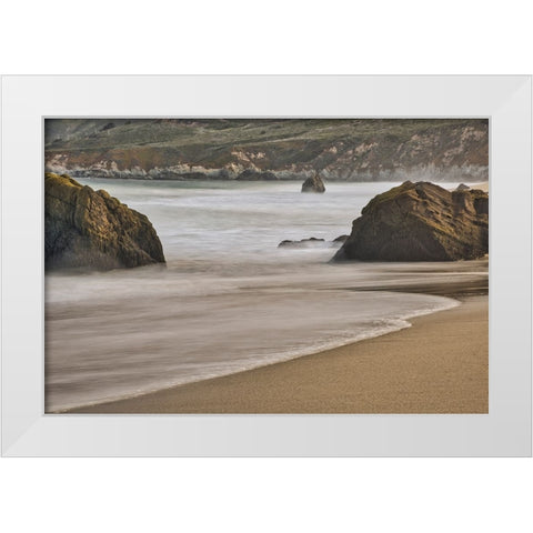 Garapata Beach-Carmel by the Sea-California White Modern Wood Framed Art Print by Ford, John