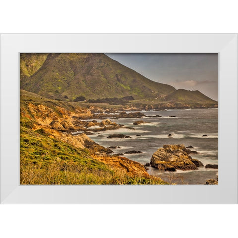 Garapata Beach-Carmel by the Sea-California White Modern Wood Framed Art Print by Ford, John