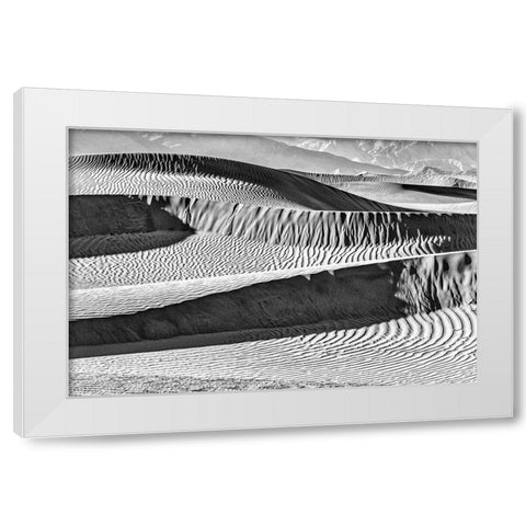 Mesquite Dunes-Death Valley National Park-California White Modern Wood Framed Art Print by Ford, John