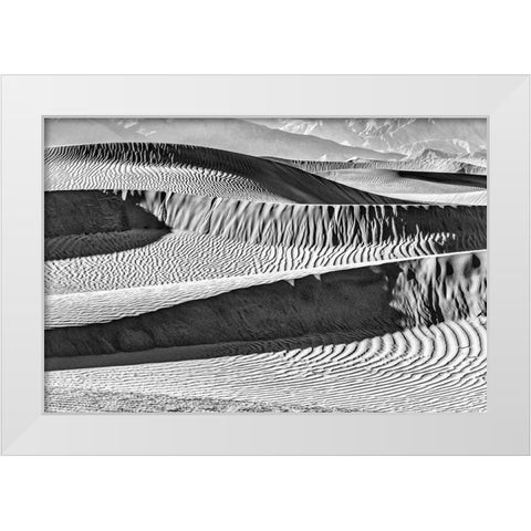 Mesquite Dunes-Death Valley National Park-California White Modern Wood Framed Art Print by Ford, John