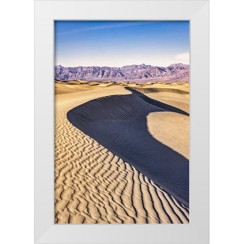 Mesquite Dunes-Death Valley National Park-California White Modern Wood Framed Art Print by Ford, John