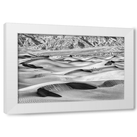 Mesquite Dunes-Death Valley National Park-California White Modern Wood Framed Art Print by Ford, John