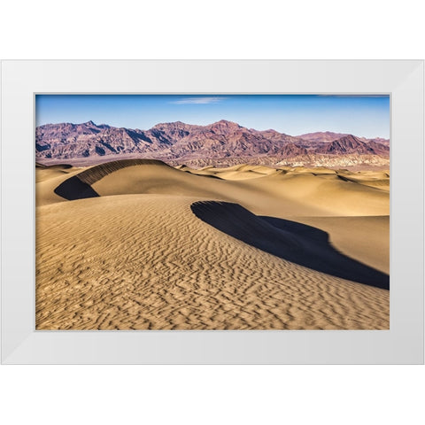 Mesquite Dunes-Death Valley National Park-California White Modern Wood Framed Art Print by Ford, John