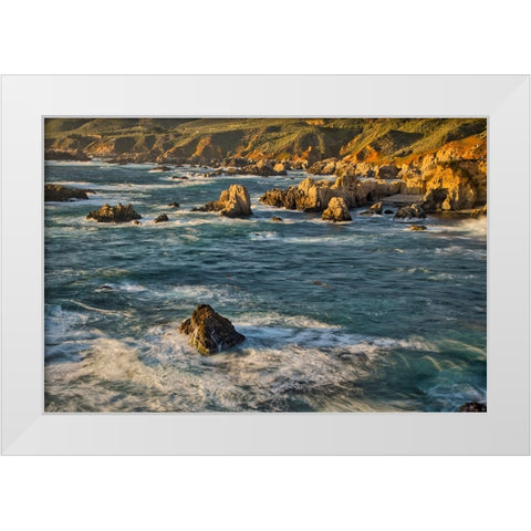 Garapata Beach-Carmel by the Sea-California White Modern Wood Framed Art Print by Ford, John