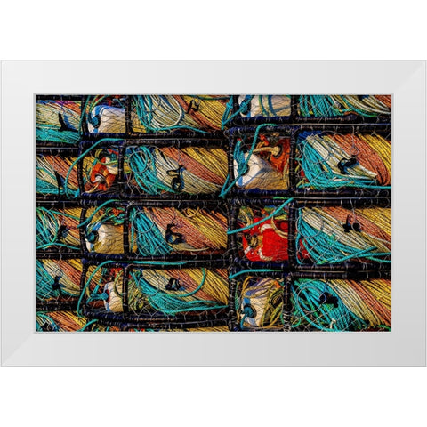 California-USA-Crescent City-Crescent City Marina White Modern Wood Framed Art Print by Restuccia, Joe III