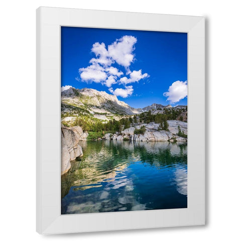 Treasure Lake-John Muir Wilderness-Sierra Nevada Mountains-California-USA White Modern Wood Framed Art Print by Bishop, Russ