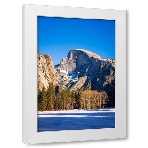 Afternoon light on Half Dome in winter-Yosemite National Park-California-USA White Modern Wood Framed Art Print by Bishop, Russ