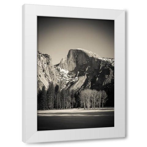 Afternoon light on Half Dome in winter-Yosemite National Park-California-USA White Modern Wood Framed Art Print by Bishop, Russ