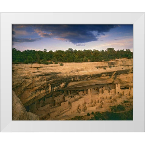 CO, Mesa Verde NP Ruins of Cliff Palace White Modern Wood Framed Art Print by Flaherty, Dennis