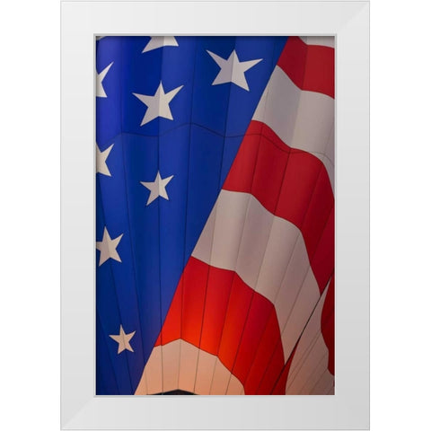 CO, Colorado Springs, A hot air balloon inflates White Modern Wood Framed Art Print by Grall, Don