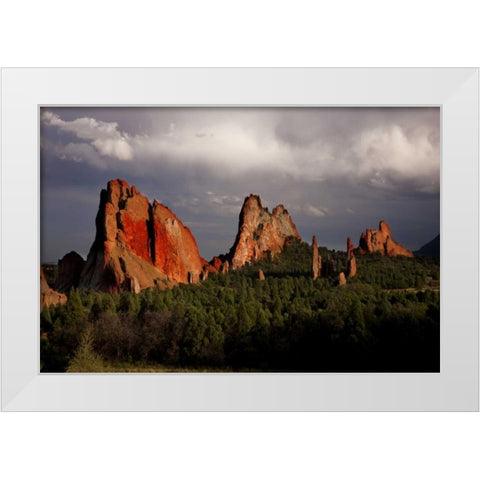 CO, Garden of the Gods Sandstone formations White Modern Wood Framed Art Print by Grall, Don