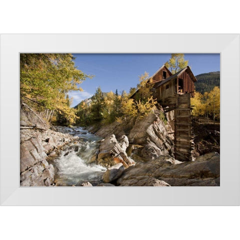 CO, Gunnison NF The landmark Crystal Mill White Modern Wood Framed Art Print by Grall, Don
