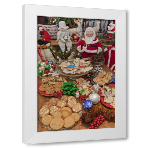 CO, Woodland Park Festive cookies during holiday White Modern Wood Framed Art Print by Grall, Don