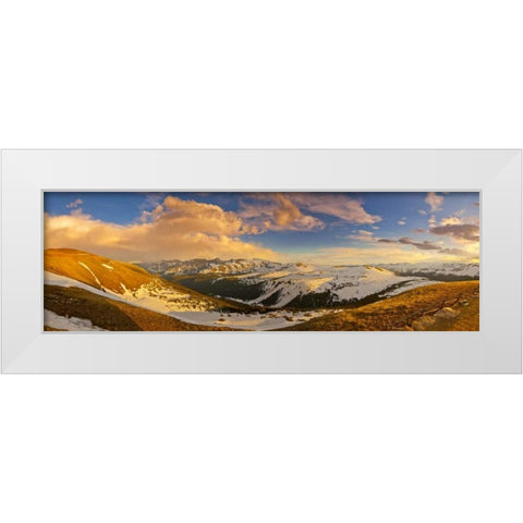 CO, Rocky Mts Overlook from Trail Ridge Road White Modern Wood Framed Art Print by Lord, Fred