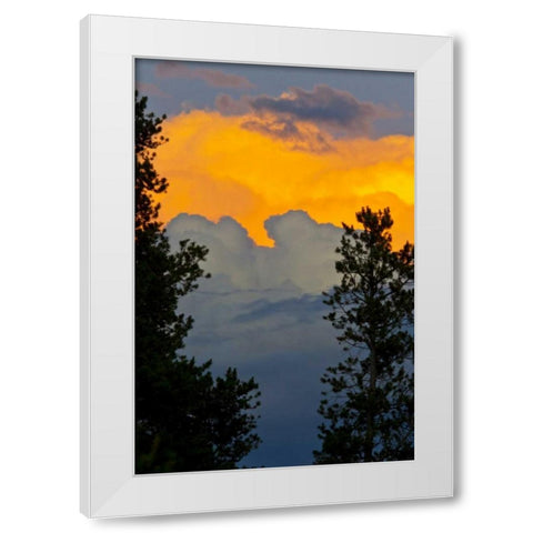 CO, Frisco Thunderstorm over the Rocky Mts White Modern Wood Framed Art Print by Lord, Fred