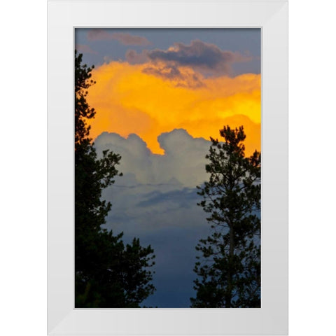 CO, Frisco Thunderstorm over the Rocky Mts White Modern Wood Framed Art Print by Lord, Fred