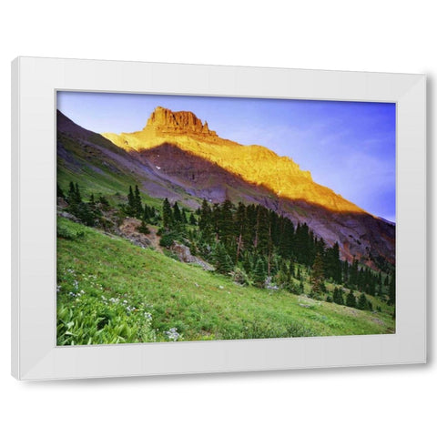 USA, Colorado Sunset on Yankee Boy Basin White Modern Wood Framed Art Print by Flaherty, Dennis