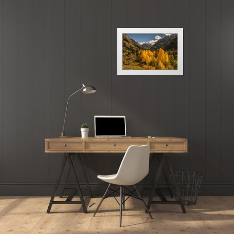 Colorado Autumn landscape in San Juan Mountains White Modern Wood Framed Art Print by Illg, Cathy and Gordon