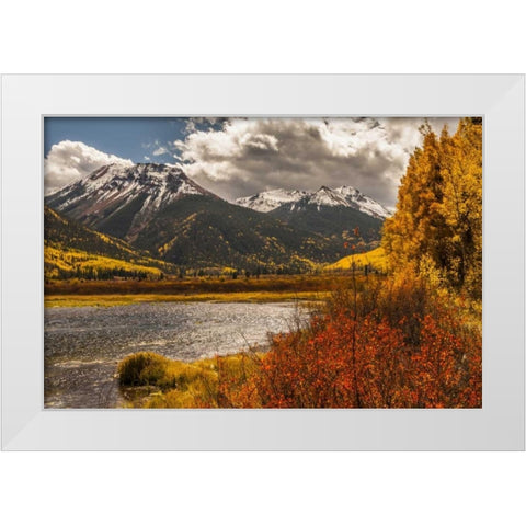 Colorado Autumn landscape in San Juan Mountains White Modern Wood Framed Art Print by Illg, Cathy and Gordon