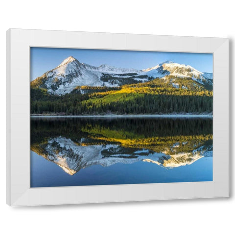 CO, East Beck Reflection in Lost Lake Slough White Modern Wood Framed Art Print by Paulson, Don