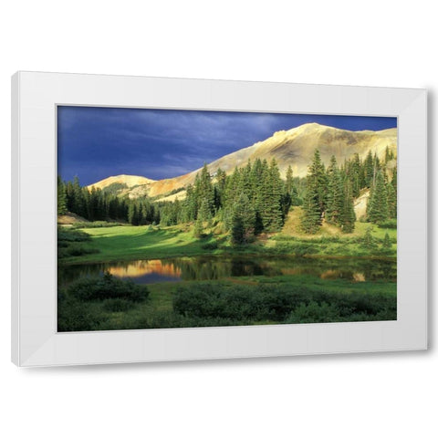 USA, Colorado Red Mountain at sunset White Modern Wood Framed Art Print by Rotenberg, Nancy