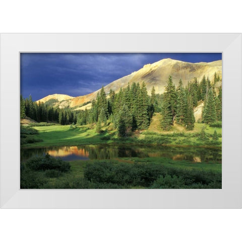 USA, Colorado Red Mountain at sunset White Modern Wood Framed Art Print by Rotenberg, Nancy