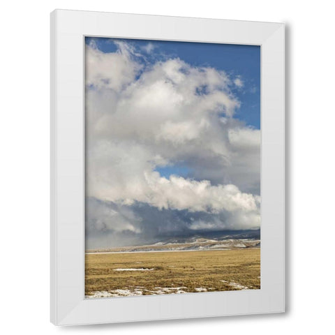 CO, South Park Winter clouds over Wilkerson Pass White Modern Wood Framed Art Print by Grall, Don