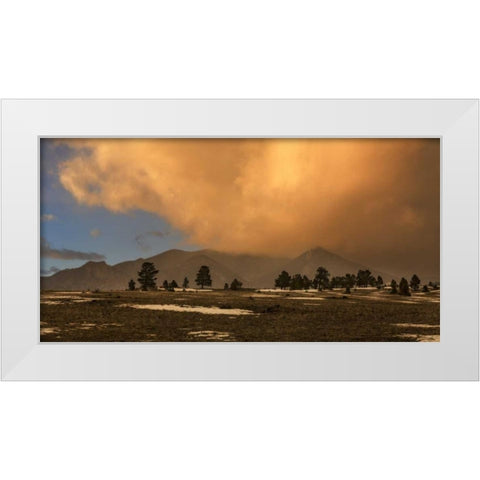 USA, Colorado, South Park A cloudy winter sunset White Modern Wood Framed Art Print by Grall, Don