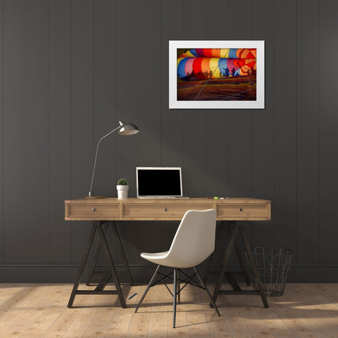 CO, Colorado Springs Hot air balloon Festival White Modern Wood Framed Art Print by Grall, Don