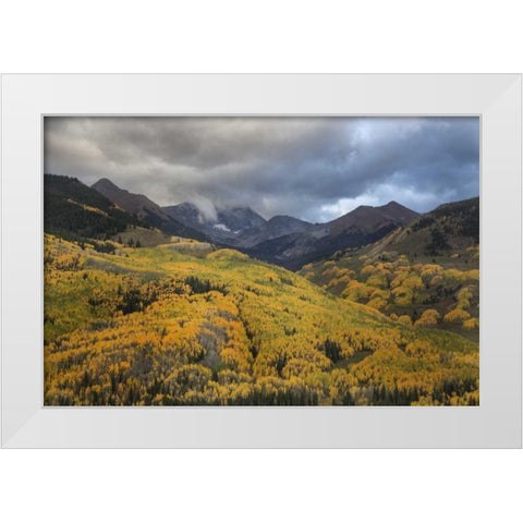 CO, White River NF, Capitol Peak Valley Storm White Modern Wood Framed Art Print by Grall, Don