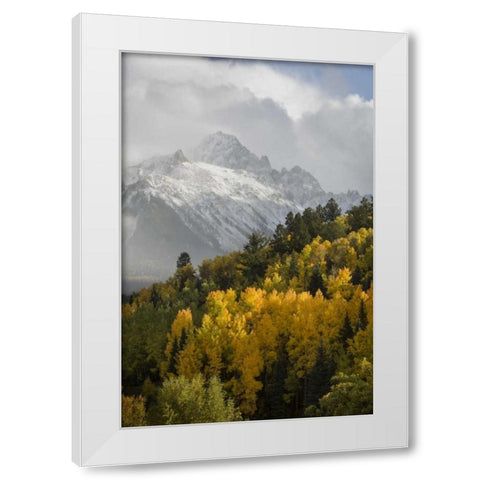 Colorado, Sneffels Range Mt Sneffels at sunset White Modern Wood Framed Art Print by Grall, Don