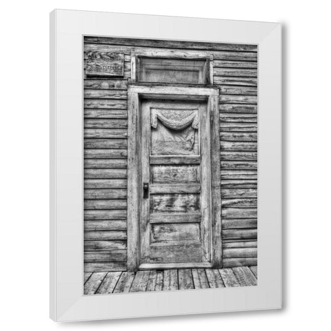 Colorado, St Elmo Weathered door in building White Modern Wood Framed Art Print by Flaherty, Dennis