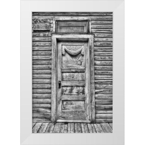 Colorado, St Elmo Weathered door in building White Modern Wood Framed Art Print by Flaherty, Dennis