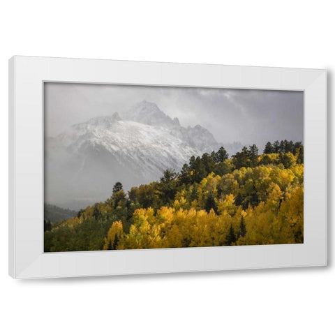 Colorado, Sneffels Range Mt Sneffels at sunset White Modern Wood Framed Art Print by Grall, Don