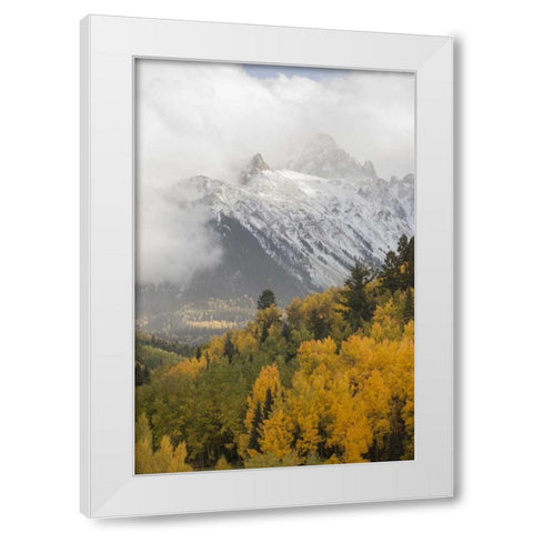 Colorado, Sneffels Range Mt Sneffels at sunset White Modern Wood Framed Art Print by Grall, Don