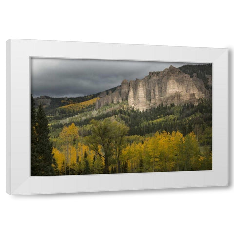 Colorado Storm clouds over the San Juan Mts White Modern Wood Framed Art Print by Grall, Don